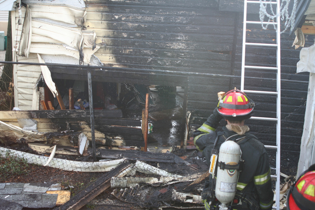 Lynbrook firefighters battled a garage fire on January 8.