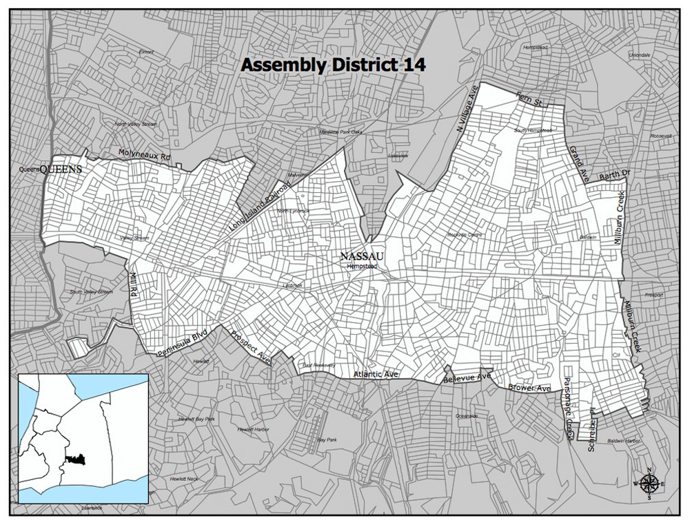 The current 14th district would be split into two new districts, the 21st and 22nd, according to maps proposed by the New York State Legislative Task Force on Demographic Research and Reapportionment.