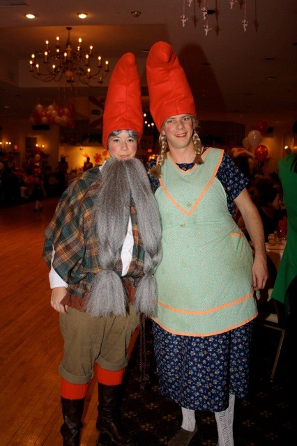 Christine and Lars Halter, of Jersey City, were dressed as gnomes at the ball.