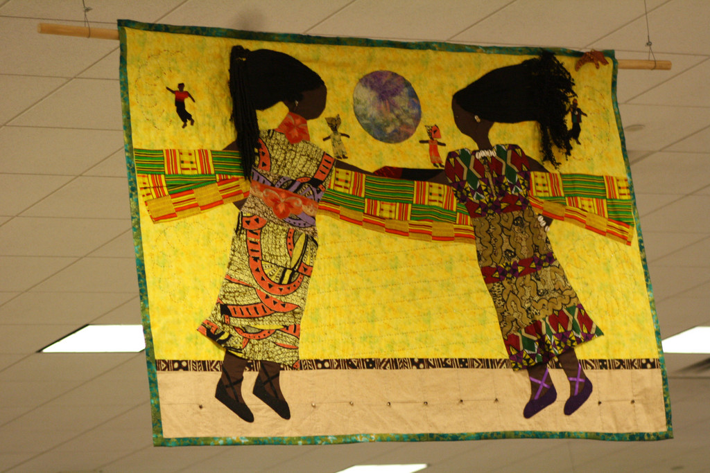 “Quilts by the Quilt-N-Queens Guild,” an African-American quilt exhibit, is on display now at the Elmont Memorial Library, in celebration of Black History Month.