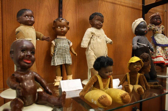 Freeport artist April Marius's "African-American Doll Exhibit," in honor of Black History Month, is on display now at the Elmont Memorial Library.