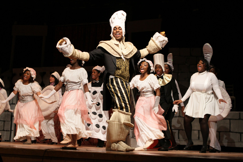 Kourdell Young played Lumiere, a candelabra, in Elmont Memorial High School’s production of “Beauty and the Beast.”