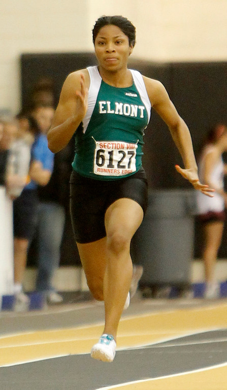 Renowned local track star Valencia Hannon, a senior at Elmont Memorial High School, placed first among public school runners in the 55-meter race on March 3, at the state indoor track championships, held at Cornell University.  
