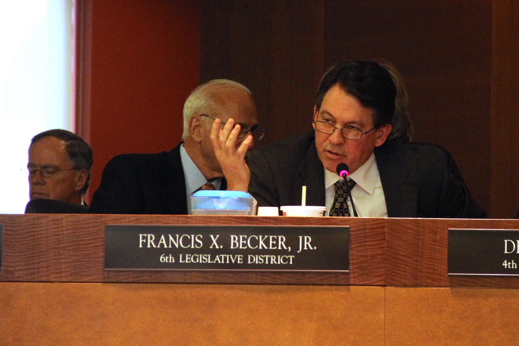 Legislators voted along party lines at Monday night’s meeting.Pictured is Leg. Francis X. Becker.