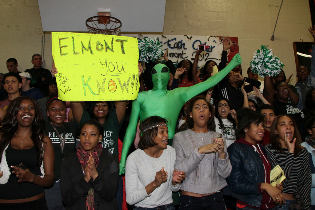 Elmont Memorial students rooted for their school’s competitors.
