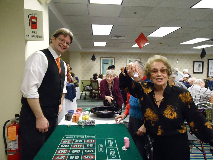 Alma Nittia tries her hand at the tables.