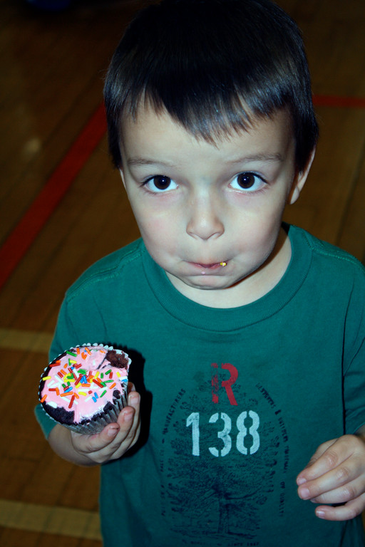 Matthew Pontecorvo, 3, of Massapequa, decorated a cupcake at the March Jamboree.
