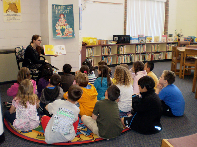 Heather Massa, of the East Rockaway Public Library, kept the students’ attention.