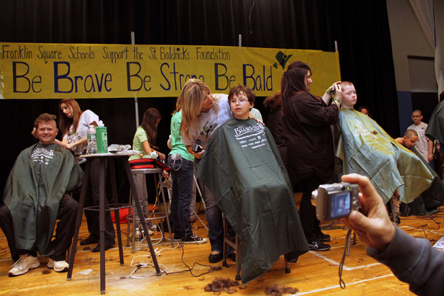 The Franklin Square Union Free School District’s first-ever St. Baldrick’s Foundation fundraiser was themed, “Be Brave. Be Strong. Be Bald.”