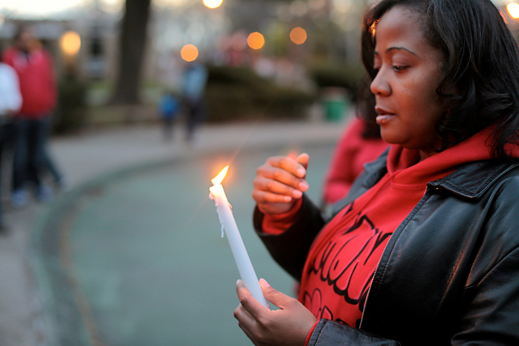 Alicia Gray was among dozens of residents who attended the vigil last week.
