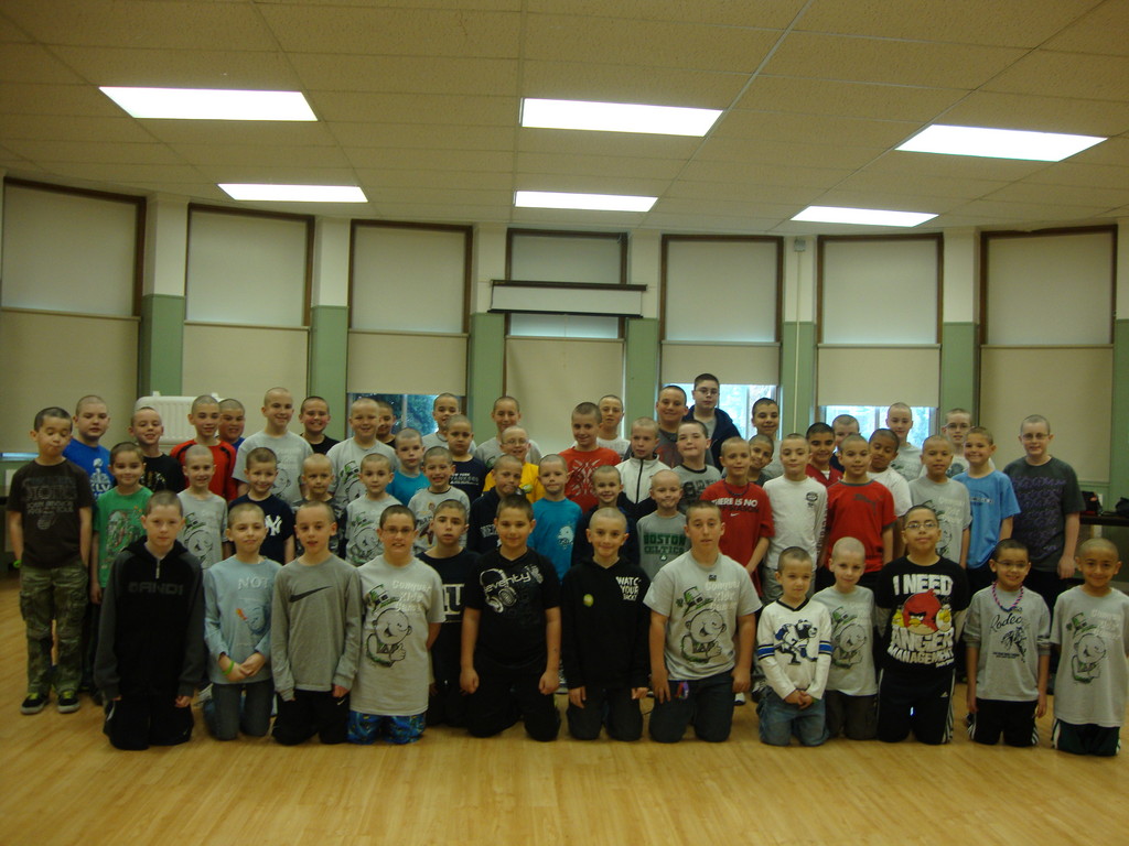 Several Washington Street students participated in the school's head-shaving event for St. Baldrick's.