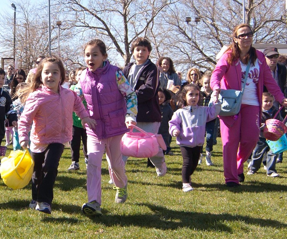The children  made a mad dash for to find the scattered Easter eggs at East Rockaway’s annual egg hunt at the John Street Complex.