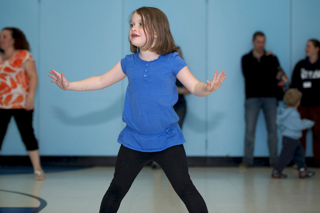 Emily Hennett, 8, learned some new dance moves during the Zumba class.