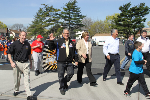 Village and town officials marched in the parade down Main Street in East Rockaway.