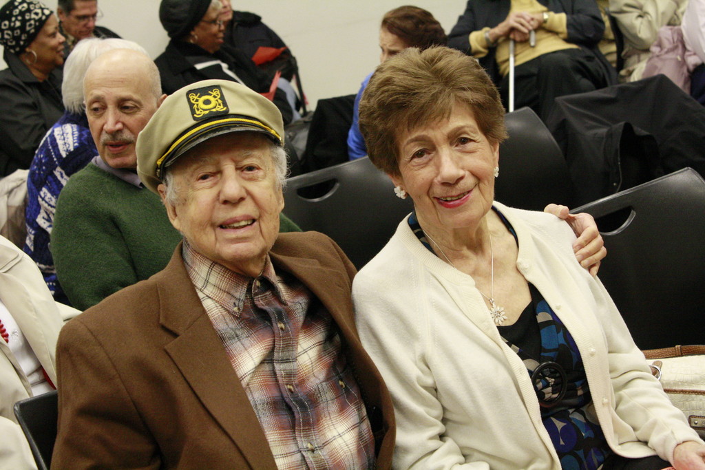 Arnold Greenfield of Valley Stream, left, and Henrietta Wallace of Woodmere attended the Elmont jazz show on April 22.