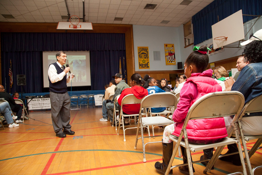 Dr. Frank Scalzo, a NASA researcher, conducted a presentation on space education last Saturday, at the community center’s health fair.