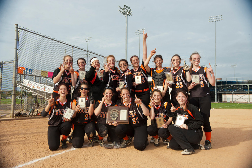 East Rockaway celebrated the ninth Nassau County softball championship in school history on Monday after it completed a sweep of Friends Academy in the Class C best-of-three finals.