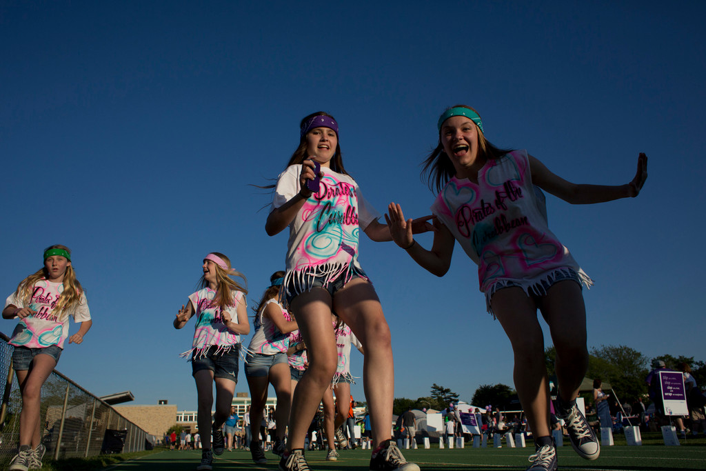 Photos by Jon Premosch/Herald
Dancing or walking? Either way, these girls were there for the cause.
