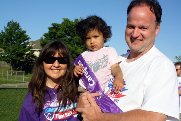 Cancer survivor Marie Smith was proud to have her caregivers, daughter Grace and husband Mathew, at her side at the Lynbrook Relay for Life.