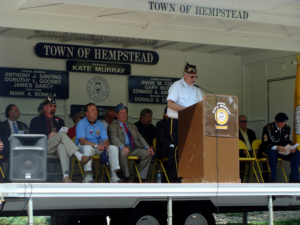 American Legion Commander Shelly Conn addressed the crowd after the  parade.