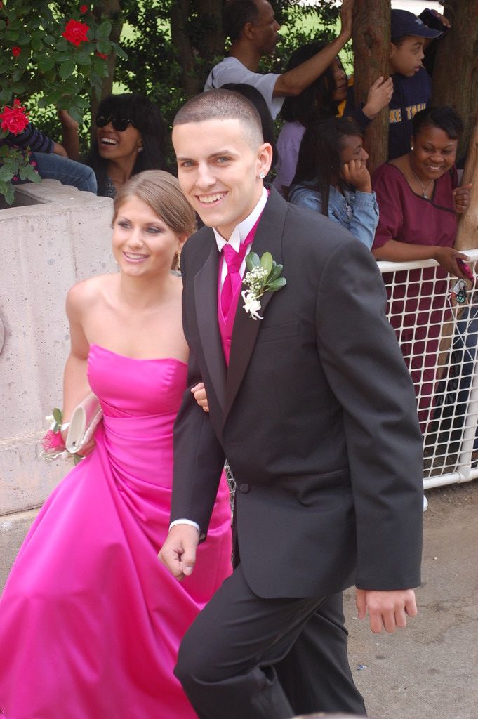 Central senior Matt Infield and his date, Victoria Principe, were all smiles during the pre-prom celebration.