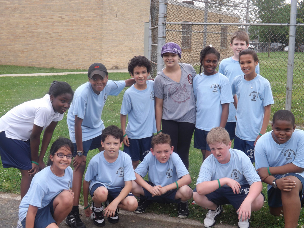 Our Lady of Peace School held its annual Walk-A-Thon on May 30 in honor of fifth-grader Mary DePinto, center.