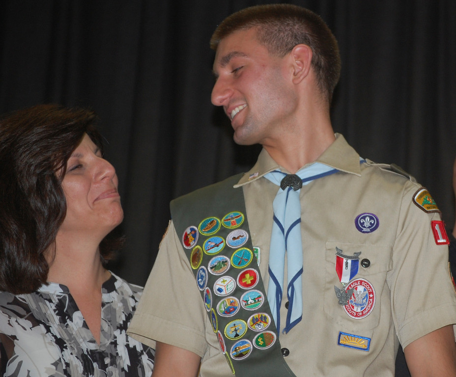 Phyllis DiGiaimo was as proud as mother could be as her son John became an Eagle Scout.