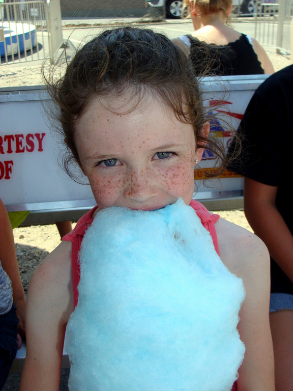 Ciara Irvine, 7, had a sweet tooth for some cotton candy at the festival.