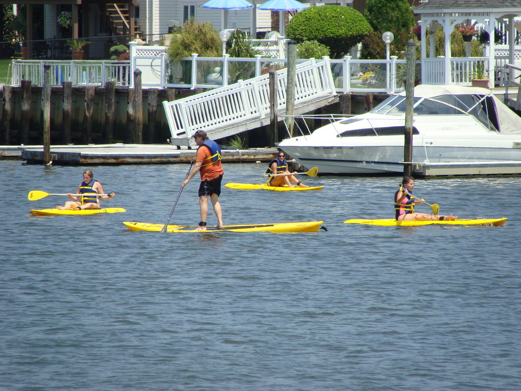 Stand up paddleboarding in the bay.