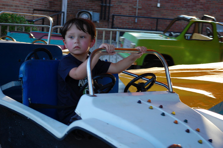 Emrah Kilikci, 3, was waiting all week for the fair to begin.
