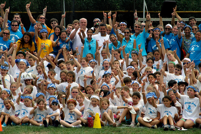 Campers and staffers gathered around ‘The Cake Boss’ and his crew when they visited Rolling River Day Camp.