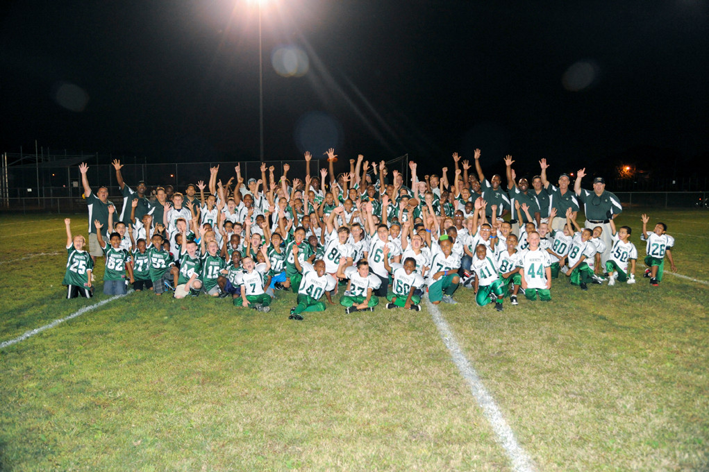 The Green Hornets youth football league has about 180 players this year.
