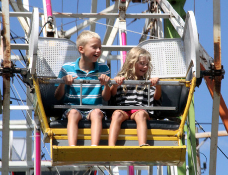 Siblings Conall and Bridget Maloney had a birds-eye-view from the Ferris Wheel.