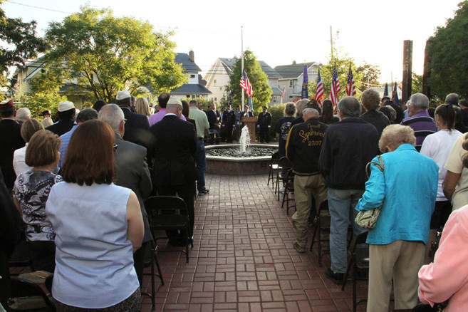 Lynbrook Mayor Bill hendrick welcomed residents to the village’s 9/11 Memorial Garden.