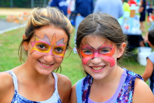 Students Rebecca Vardaro and Lauren Boll had their faces painted.