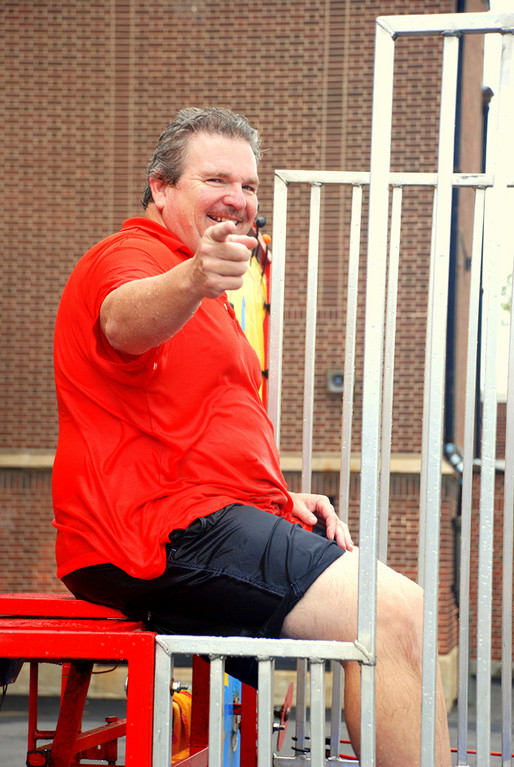Trying to submerge school principal Tim Silk in the dunk tank was a popular attraction!