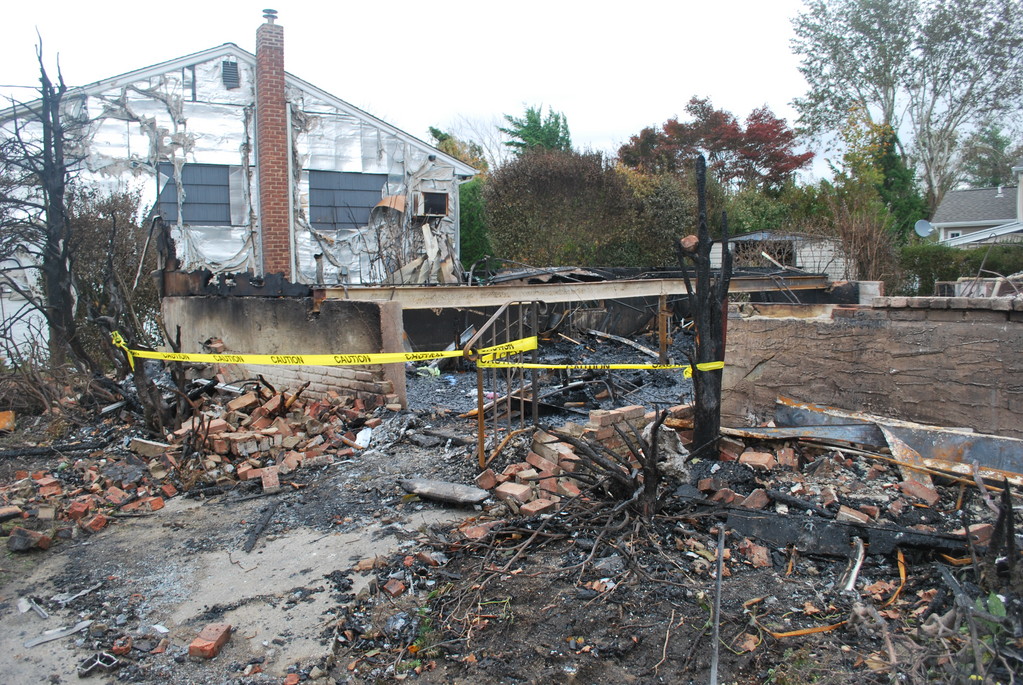 A house burned to the ground within a few minutes of a transformer blowing up.