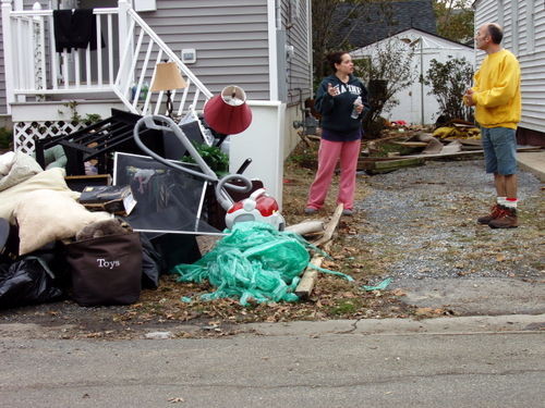 The contents of their Bay Park homes were on the sidewalk after the storm.