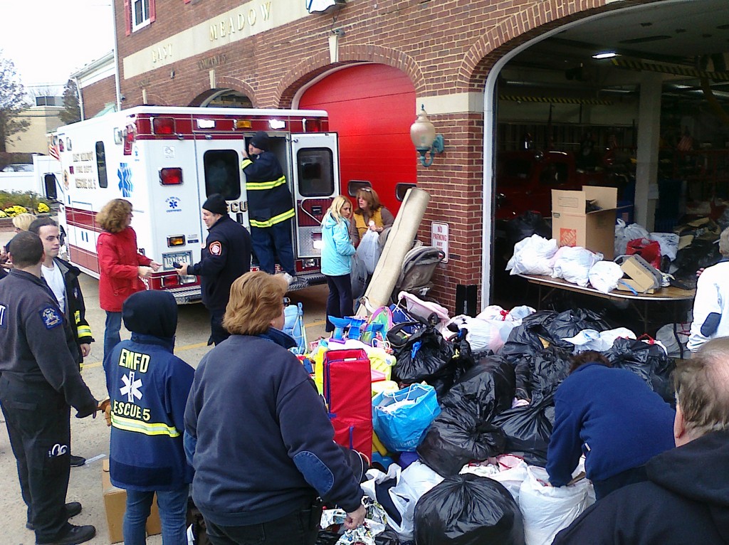 The department began a disaster relief drive on Sunday morning to collect items for the victims of Hurricane Sandy.