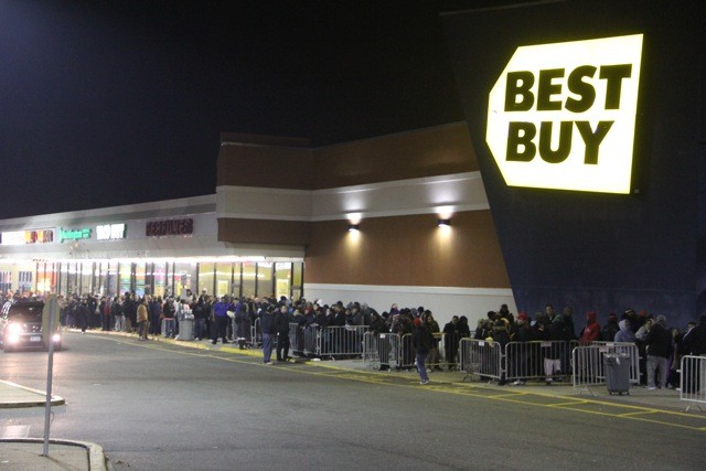 Call it Black Friday or Gray Thursday, people were lined up and hoping for a bargain at Baldwin's Best Buy.