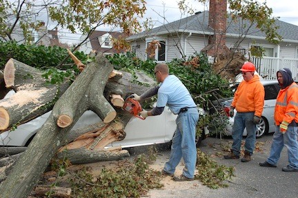 Village employees worked about 3,600 hours of overtime after Hurricane Sandy, mostly to clear trees that fell in streets and on homes and cars.