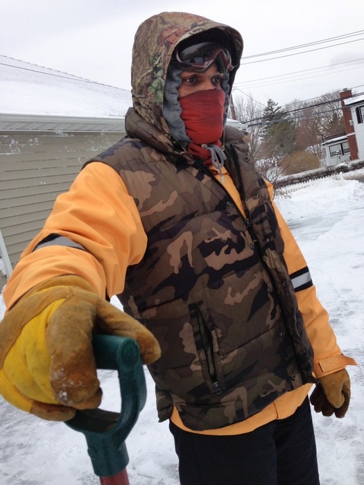 Jermaine Ewell of Inwood headed to East Rockaway to help friends shovel.