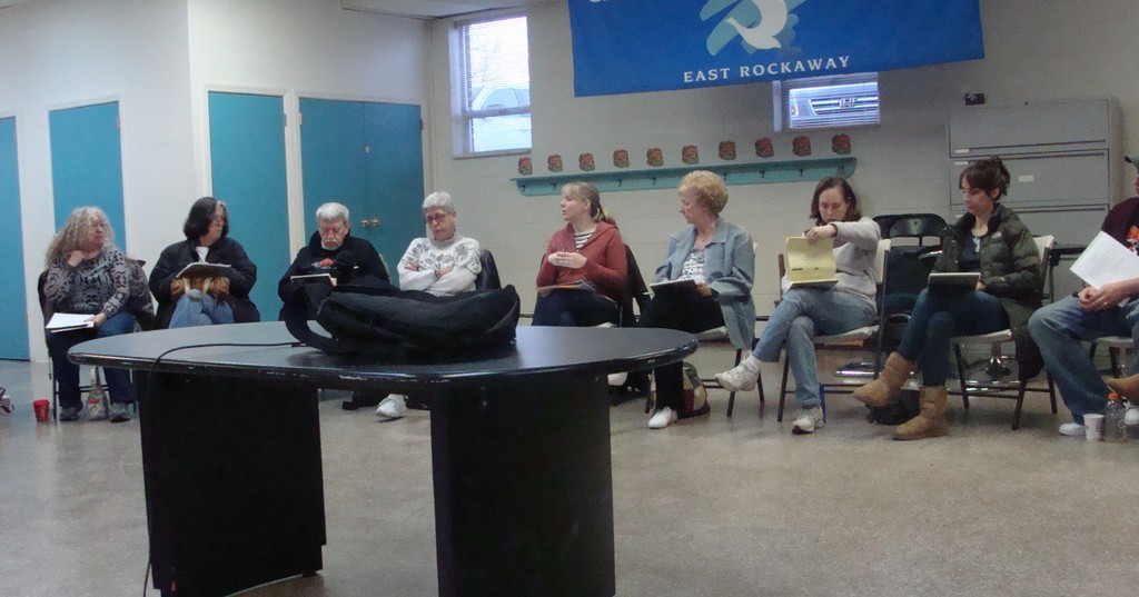 Mary Malloy/Herald
Residents assembled last Sunday evening to discuss ways to get the word out about Hurricane Sandy recovery efforts in East Rockaway and Bay Park.