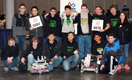 Members of the Lynbrook robotics teams scored well in their second season competing in the FIRST Robotics Competition held at the Jacob Javits Convention Center on March 8.