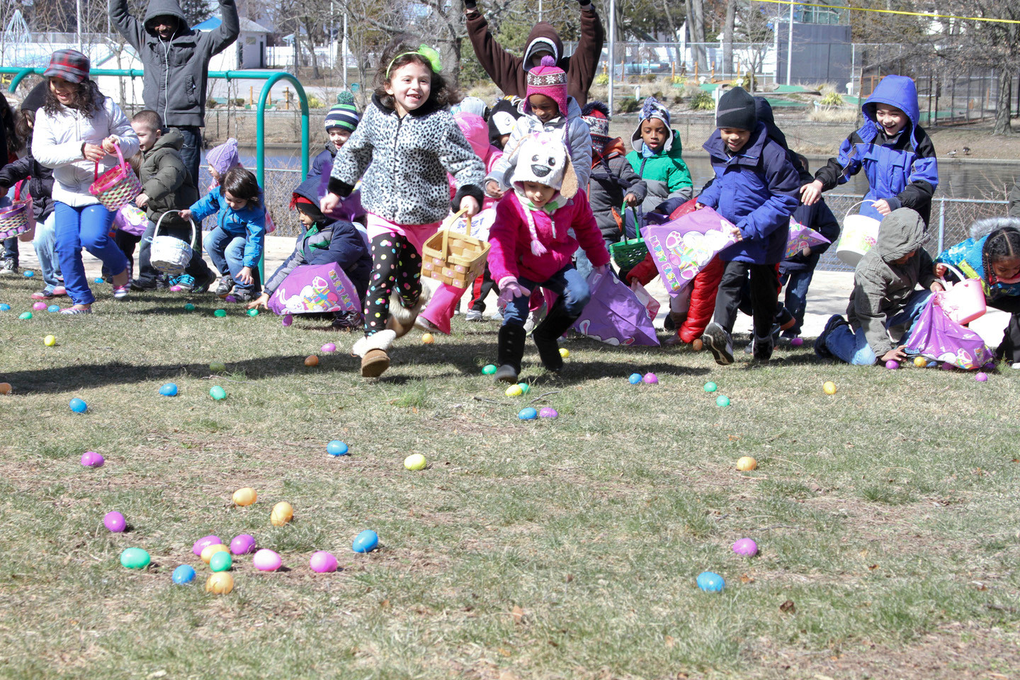 There were Eggs as far as the eye could see, until children scooped them all up, at Hendrickson Park last Saturday for the village’s annual Easter egg hunt hosted by the Recreation Department.