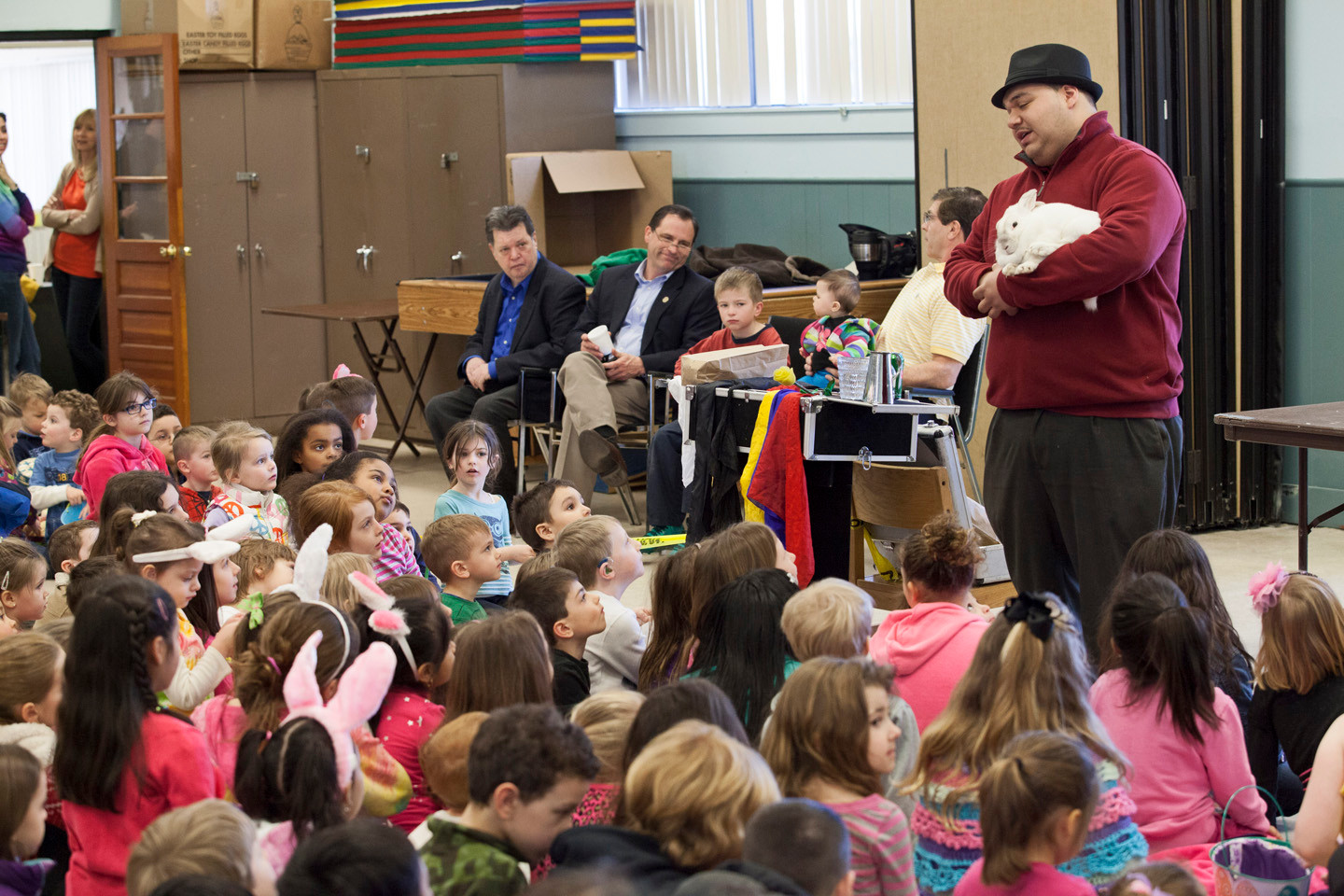 MAGICIAN JAMES GAVIN 
performed some tricks for the children.