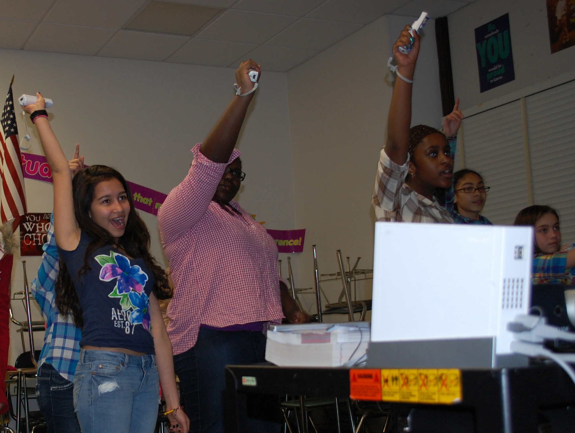 District 30 students showed how they can use interactive video games to stay physically fit.