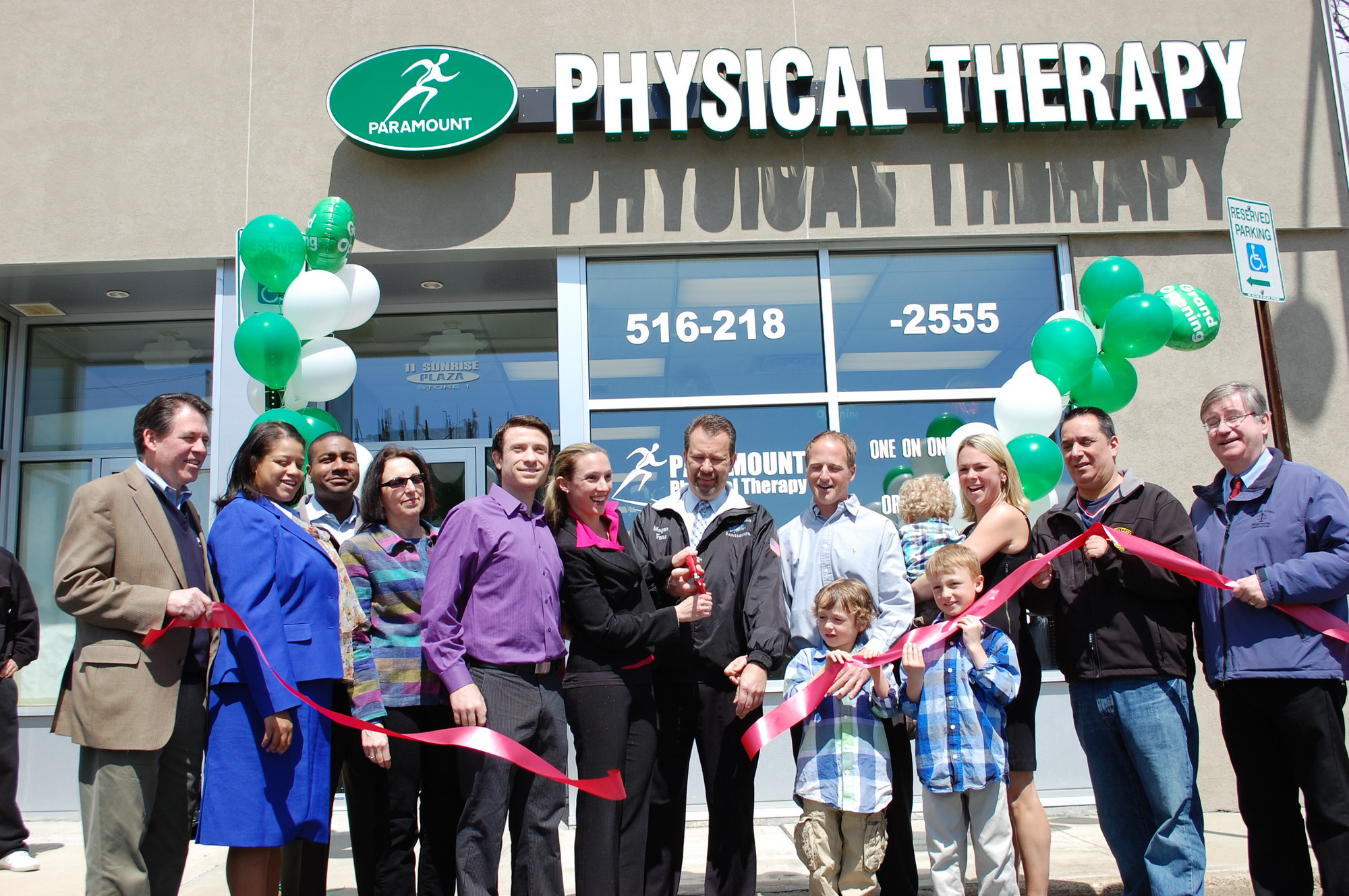 Paramount Physical Therapy on Sunrise Plaza celebrating it’s grand opening with a ribbon-cutting ceremony on April 13.