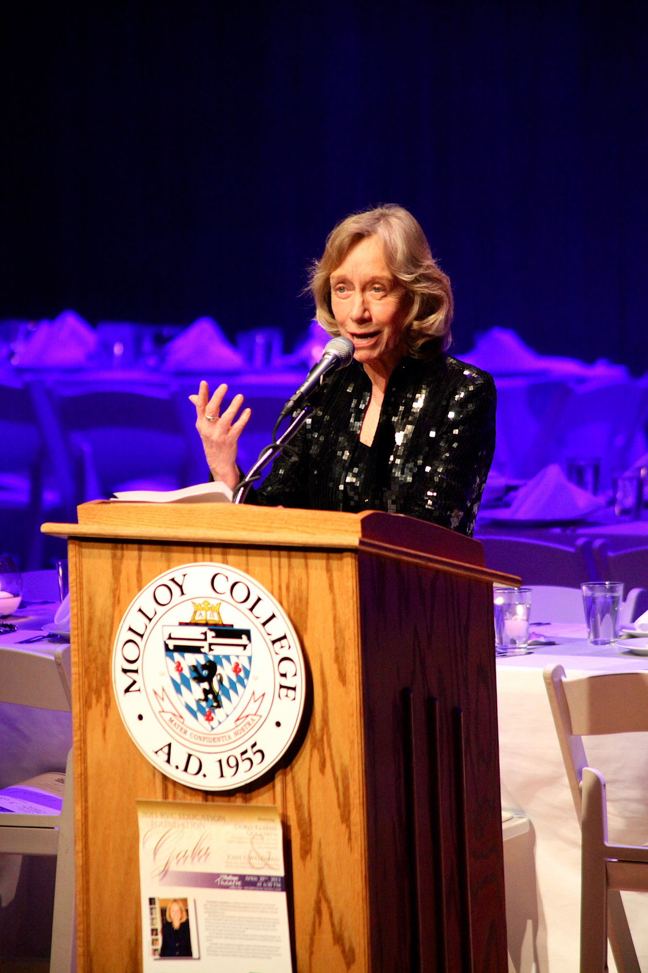 Doris Kearns Goodwin gave a speech after being honored.