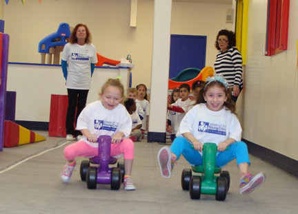 The wheels were turning fast during the relay race.